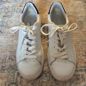 Tory Burch White and Black Leather Sneakers